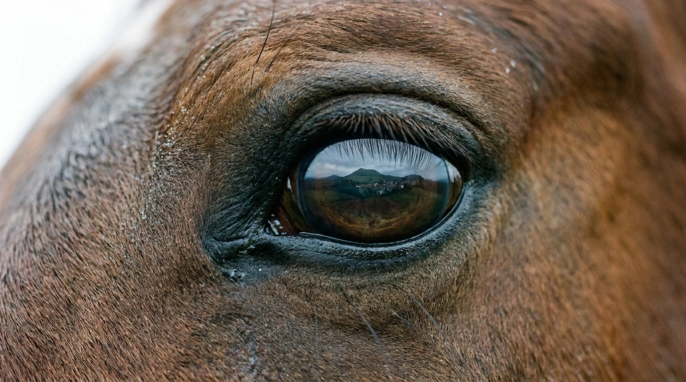 Un regard de cheval au Auzelles Équitation, Auzelles