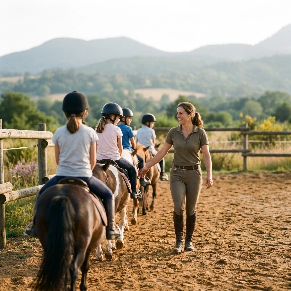 Cours de poney à Auzelles, Puy-de-Dôme