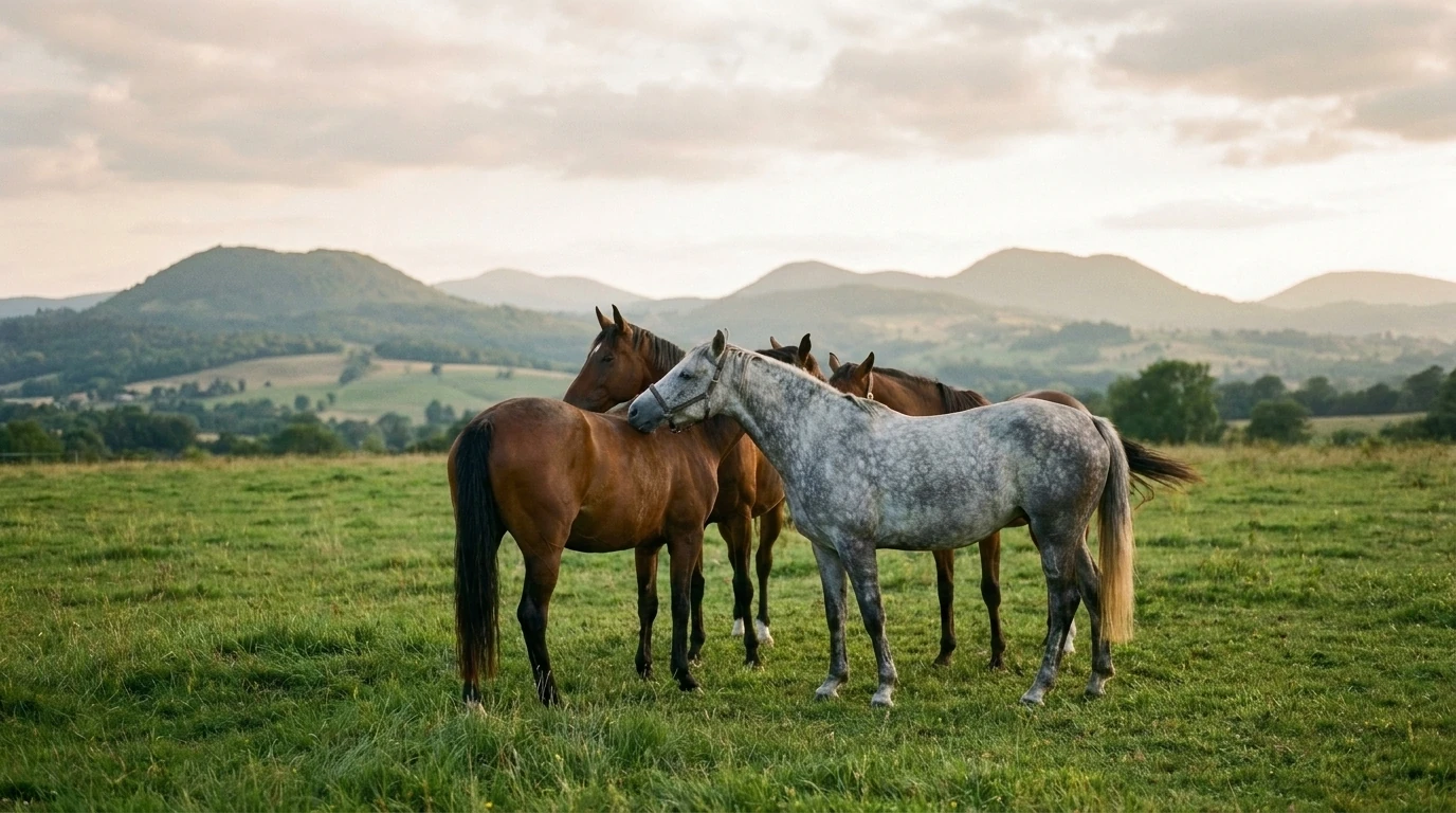 Les chevaux du Auzelles Équitation en liberté, Puy-de-Dôme